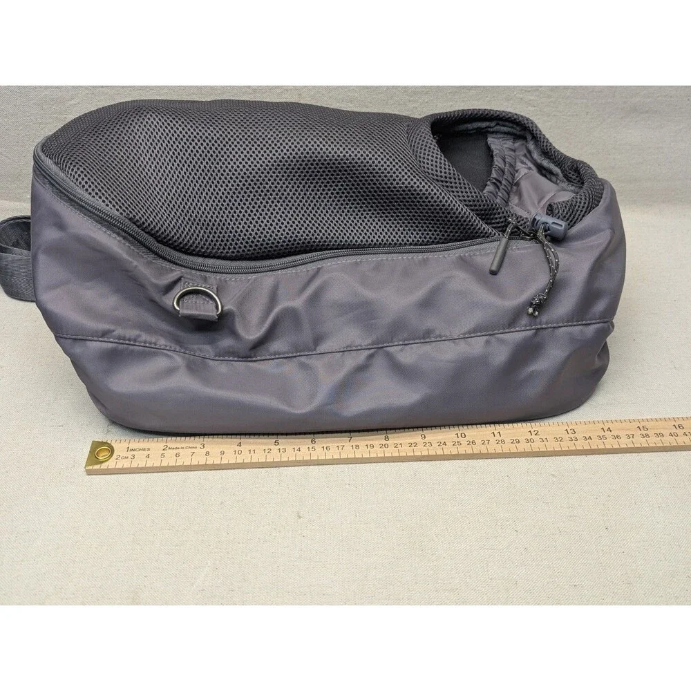 Top Paw Small Pet Carrier Gray Adjustable Strap With Side Open Storage *No Dog*